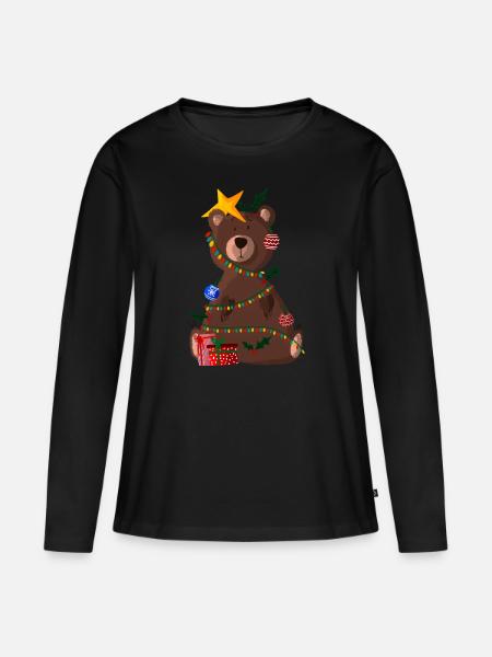 Bärenbaum - Frauen Premium Bio Langarmshirt - Schwarz