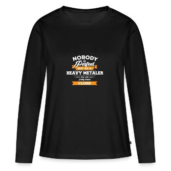 Heavy Metal - Geschenk - Rock - Metal - Metaler - Frauen Premium Bio Langarmshirt - Schwarz - Vorne - Julia (174cm)