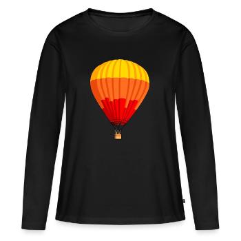 airplane aeroplane flugzeug heissluftballon air ba - Frauen Premium Bio Langarmshirt - Schwarz - Vorne - Julia (174cm)