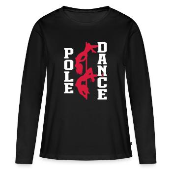 Pole Dance - T-shirt manches longues Premium bio Femme - noir - Devant - Julia (174cm)