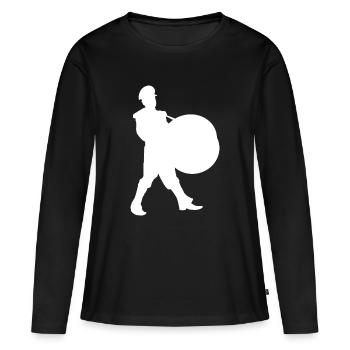 Silhouette du Héros de l’Écran - T-shirt manches longues Premium bio Femme - noir - Devant - Julia (174cm)