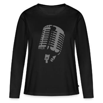 microphone - Women's Premium Organic Long Sleeve Shirt - black - Front - Julia (174cm)