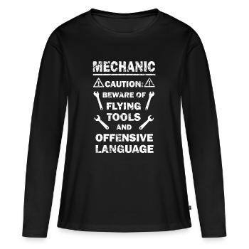 Mechaniker - Frauen Premium Bio Langarmshirt - Schwarz - Vorne - Julia (174cm)