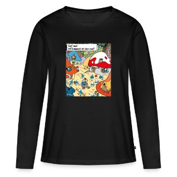 Les Schtroumpfs Schlumpfdorf Schlumpfhausen - T-shirt manches longues Premium bio Femme - noir - Devant - Julia (174cm)