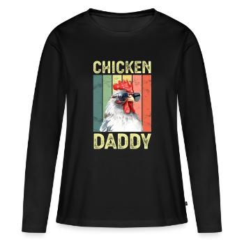 Chicken Chickens - Women's Premium Organic Long Sleeve Shirt - black - Front - Julia (174cm)