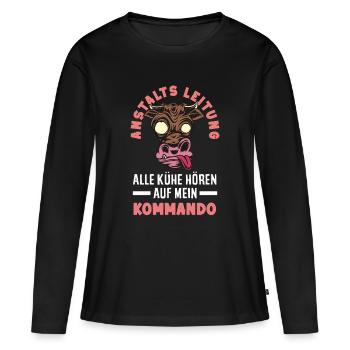 Anstaltsleitung Chef Leitung - Frauen Premium Bio Langarmshirt - Schwarz - Vorne - Julia (174cm)