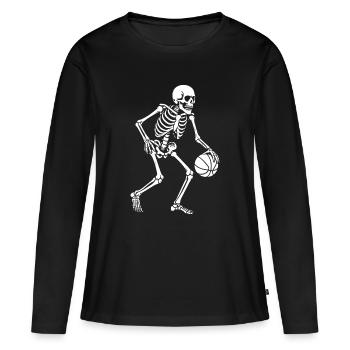 Skeleton Dribbler Basketball - T-shirt manches longues Premium bio Femme - noir - Devant - Julia (174cm)