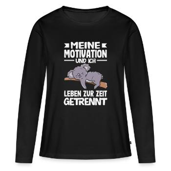 Ma motivation et moi - actuellement séparés - T-shirt manches longues Premium bio Femme - noir - Devant - Julia (174cm)