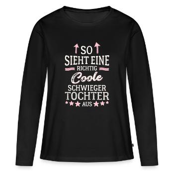 Voici à quoi ressemble une belle-fille vraiment cool - T-shirt manches longues Premium bio Femme - noir - Devant - Julia (174cm)