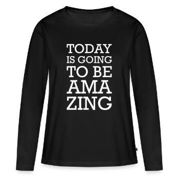 Amazing & Legendary – Déclaration pour les fans de HIMYM - T-shirt manches longues Premium bio Femme - noir - Devant - Julia (174cm)