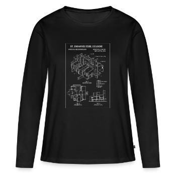 Plan isométrique Saint Jean XXIII, Cologne - T-shirt manches longues Premium bio Femme - noir - Devant - Julia (174cm)