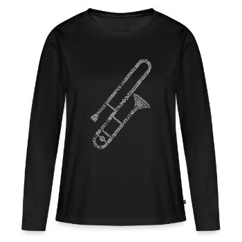 Posaunen-Wortkunst – Geschenk des Marschkapellspielers - Frauen Premium Bio Langarmshirt - Schwarz - Vorne - Julia (174cm)