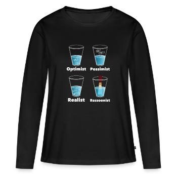 Les Optimistes jouent au basson! - T-shirt manches longues Premium bio Femme - noir - Devant - Julia (174cm)