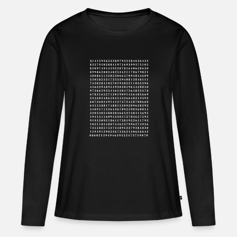 Pi - Frauen Premium Bio Langarmshirt - Schwarz