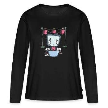 Lavage de cerveau de télévision - lavage de cerveau de télévision - T-shirt manches longues Premium bio Femme - noir - Devant - Julia (174cm)