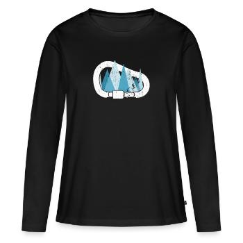 Kletter Geschenkidee Climb Shirt - Frauen Premium Bio Langarmshirt - Schwarz - Vorne - Julia (174cm)