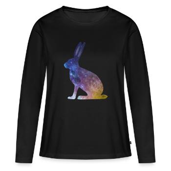 Bunny Starlight - T-shirt manches longues Premium bio Femme - noir - Devant - Julia (174cm)