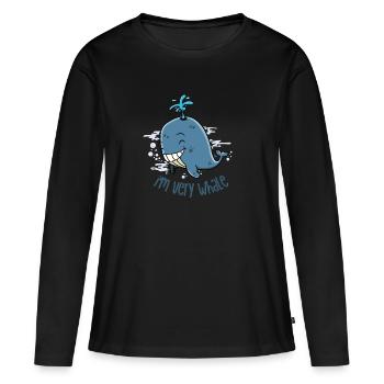 I'm very whale - T-shirt manches longues Premium bio Femme - noir - Devant - Julia (174cm)