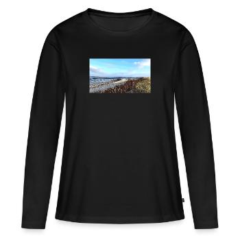 Mer du Nord - T-shirt manches longues Premium bio Femme - noir - Devant - Julia (174cm)