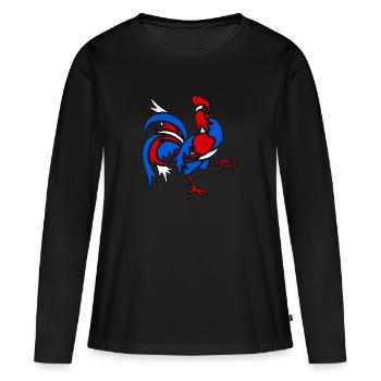 Rooster - Women's Premium Organic Long Sleeve Shirt - black - Front - Julia (174cm)