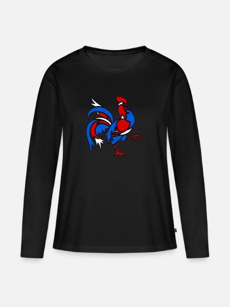 Der Hahn - Frauen Premium Bio Langarmshirt - Schwarz