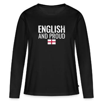 Anglais et fier Angleterre Anglais anglais anglais - T-shirt manches longues Premium bio Femme - noir - Devant - Julia (174cm)