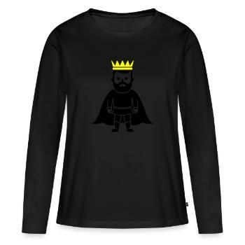 King - Women's Premium Organic Long Sleeve Shirt - black - Front - Julia (174cm)
