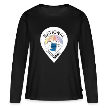 Book Week Friend of Books - Women's Premium Organic Long Sleeve Shirt - black - Front - Julia (174cm)