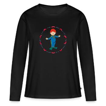 Das Sams Sams Jongliert Mit Würstchen - Frauen Premium Bio Langarmshirt - Schwarz - Vorne - Julia (174cm)