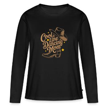 Cool Line Dance Mom Line Dance Mom - T-shirt manches longues Premium bio Femme - noir - Devant - Julia (174cm)