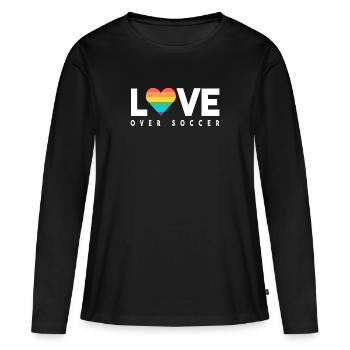 Déclaration LGBTQ L’amour du football sur le football - T-shirt manches longues Premium bio Femme - noir - Devant - Julia (174cm)