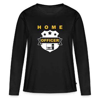 Homeoffice - Frauen Premium Bio Langarmshirt - Schwarz - Vorne - Julia (174cm)