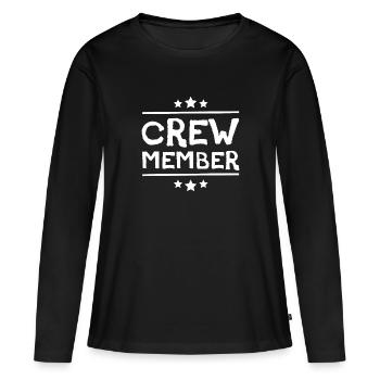 Membre d’équipage - T-shirt manches longues Premium bio Femme - noir - Devant - Julia (174cm)