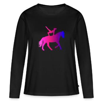 Volti colorful - Vaulter Gift Horse - Women's Premium Organic Long Sleeve Shirt - black - Front - Julia (174cm)