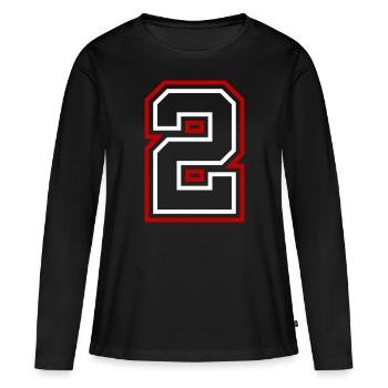 2 Numéro de numéro - T-shirt manches longues Premium bio Femme - noir - Devant - Julia (174cm)