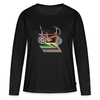 Chopper vélos - T-shirt manches longues Premium bio Femme - noir - Devant - Julia (174cm)