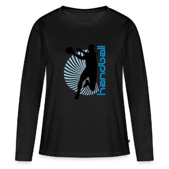 Spiral Handballer - T-shirt manches longues Premium bio Femme - noir - Devant - Julia (174cm)