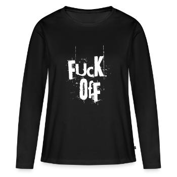 Fuck Off - T-shirt manches longues Premium bio Femme - noir - Devant - Julia (174cm)