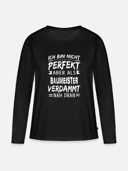BAUMEISTER - Frauen Premium Bio Langarmshirt - Schwarz