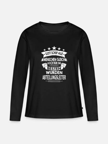 ABTEILUNGSLEITER - Frauen Premium Bio Langarmshirt - Schwarz