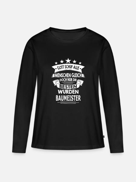 BAUMEISTER - Frauen Premium Bio Langarmshirt - Schwarz