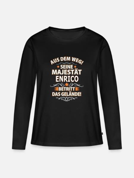 ENRICO - Frauen Premium Bio Langarmshirt - Schwarz