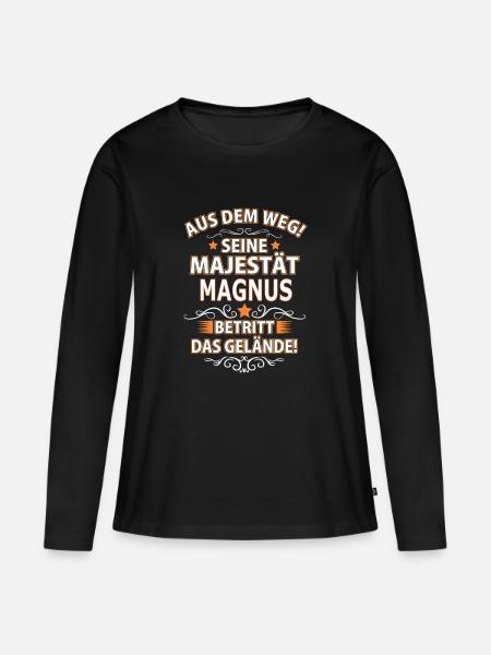 MAGNUS - Frauen Premium Bio Langarmshirt - Schwarz