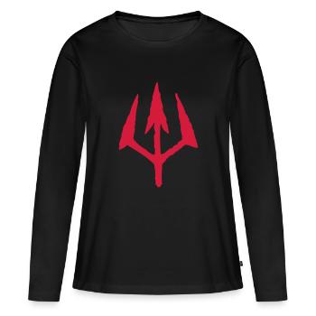 trident du diable - T-shirt manches longues Premium bio Femme - noir - Devant - Julia (174cm)