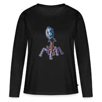 Virus Bacteriophage - Frauen Premium Bio Langarmshirt - Schwarz - Vorne - Julia (174cm)
