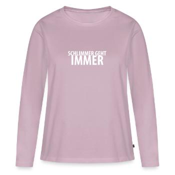 C’est toujours pire. - T-shirt manches longues Premium bio Femme - rose poudré - Devant - Julia (174cm)