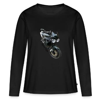 Triple vitesse - T-shirt manches longues Premium bio Femme - noir - Devant - Julia (174cm)