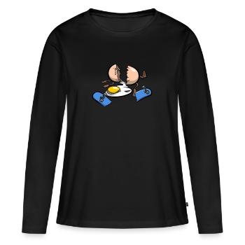 Skateboard Unfall Ei - Frauen Premium Bio Langarmshirt - Schwarz - Vorne - Julia (174cm)