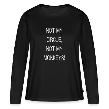T-Shirt Slogan - T-shirt manches longues Premium bio Femme - noir - Devant - Julia (174cm)