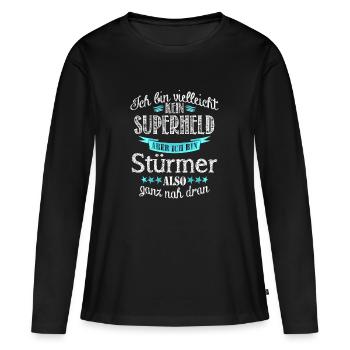 Stürmer - Frauen Premium Bio Langarmshirt - Schwarz - Vorne - Julia (174cm)